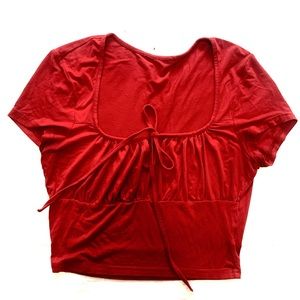 Women’s cute red cropped tee